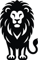 lion head silhouette vector design template