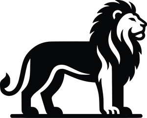 lion head silhouette vector design template