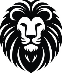 lion head silhouette vector design template