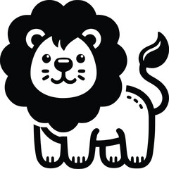 lion head silhouette vector design template