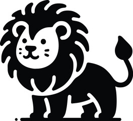 lion head silhouette vector design template