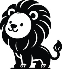 lion head silhouette vector design template