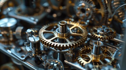 Fototapeta premium Engineering Gears: Variety of Mechanical Components