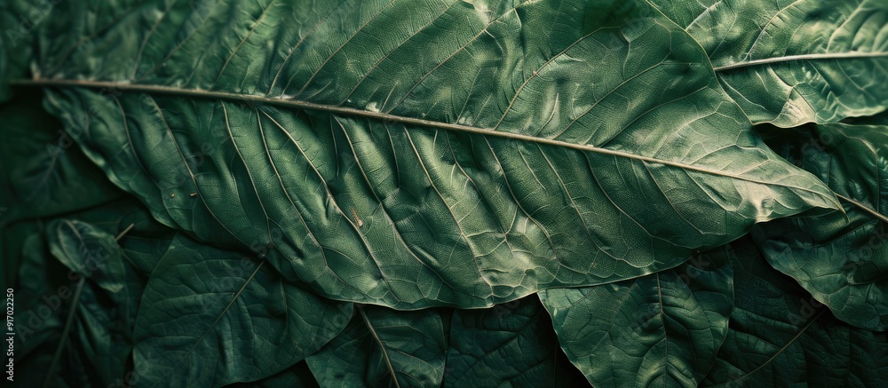 Poster Close up shot of a leaf texture with copy space image
