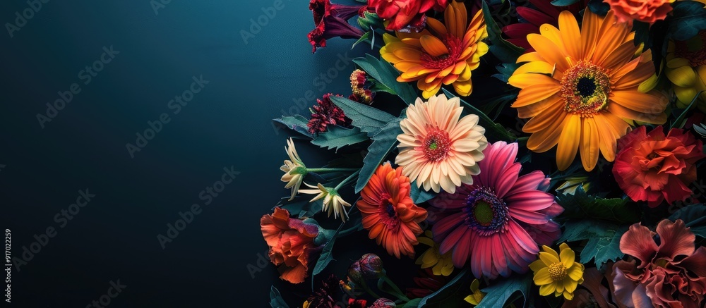 Aufkleber utilize vibrant flowers to create a colorful copy space image