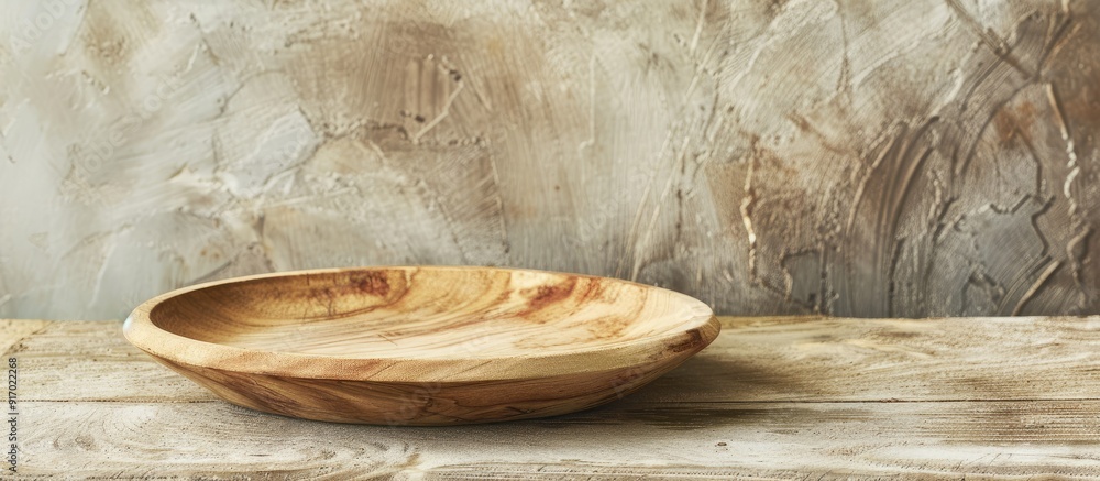 Aufkleber A rustic plate with a fresh zephyr on a neutral backdrop providing copy space image