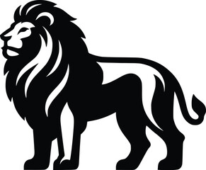 lion head silhouette vector design template