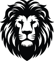 lion head silhouette vector design template