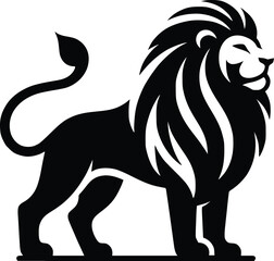 lion head silhouette vector design template