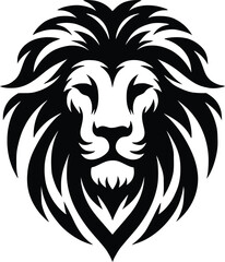 lion head silhouette vector design template