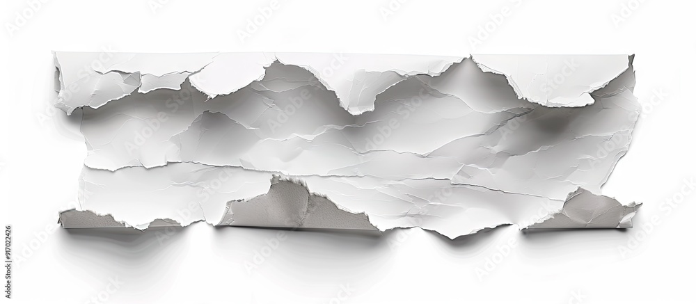 Poster Isolated white background with a torn sheet of paper featuring copy space image