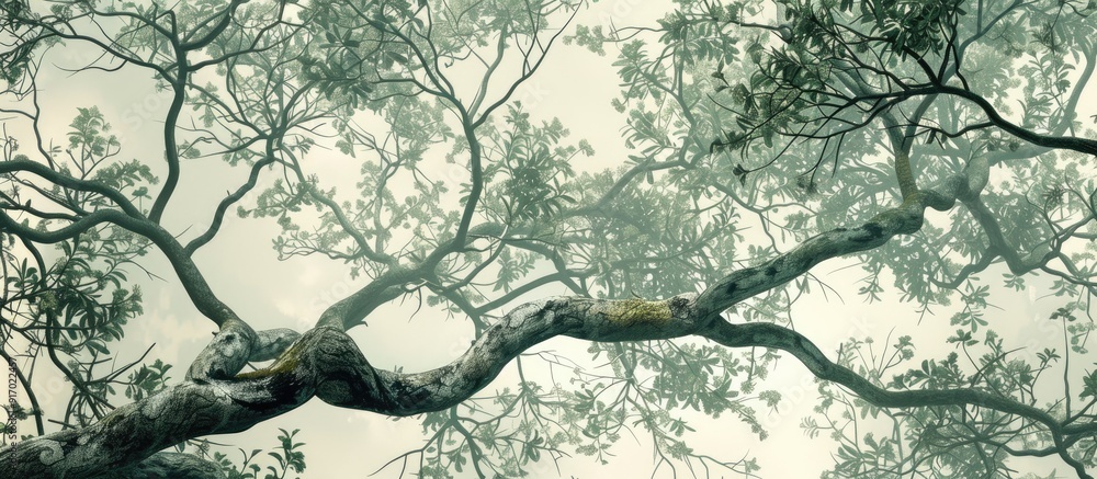 Poster Background texture featuring a composition of tree branches with copy space image