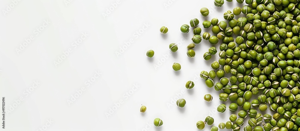 Poster Mung beans displayed on a white backdrop with copy space image