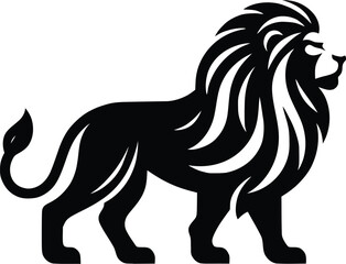 lion head silhouette vector design template