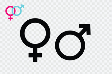 Gender icon symbols vector design.  Male and female icon set. Vector illustration.