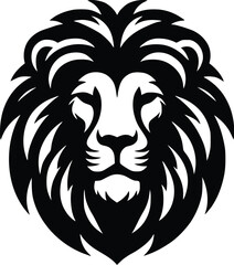 lion head silhouette vector design template