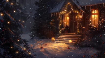Christmas Eve at a Cozy Cabin