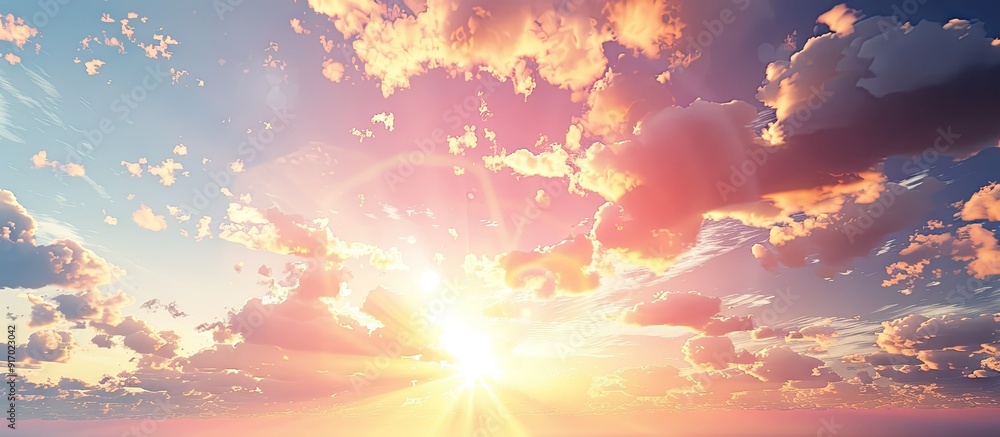 Poster Sunset creates a beautiful sky pattern perfect for a copy space image