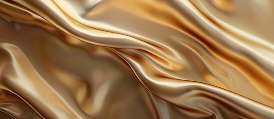Obraz premium Gradient silky satin in light pale brown yellow with a dusty gold hue offering a premium abstract backdrop with elegance and luxury featuring a shiny shimmer ideal for festive events Suitable for cop