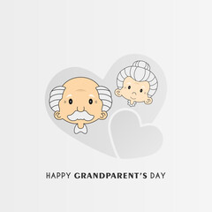 Grandparents Day,  with grandfather and grandmother illustrations, suitable for greeting card, banner, poster