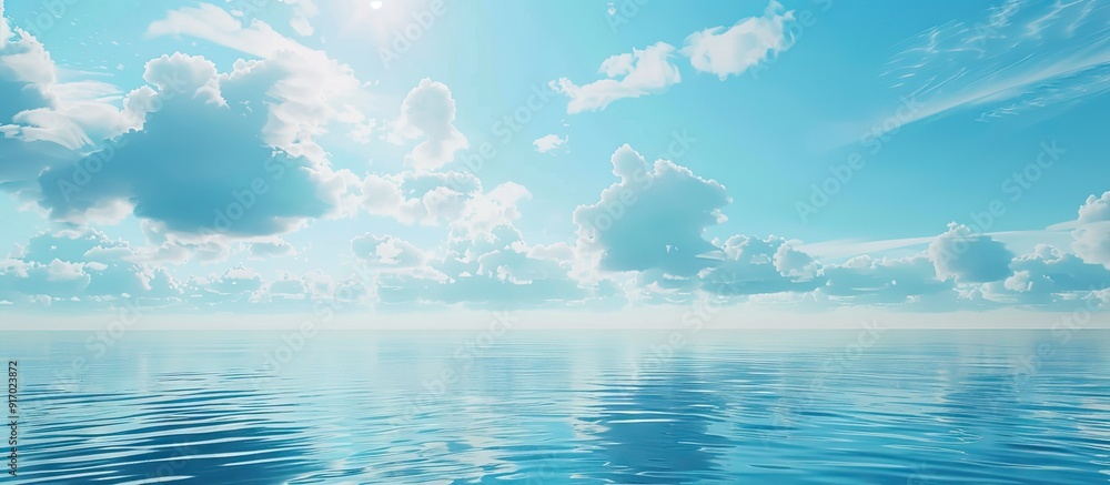 Poster clear sky by the sea offers a serene backdrop with copy space image