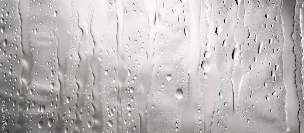 Poster abstract gray wallpaper with raindrops on the glass creates a serene ambiance in the room perfect fo
