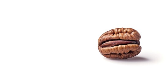 Isolated pecan nut on a white background with a clipping path for copy space image