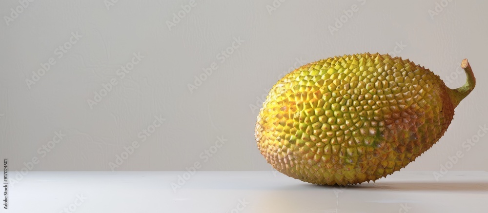 Aufkleber jackfruit with exotic appearance on a white backdrop with copy space image