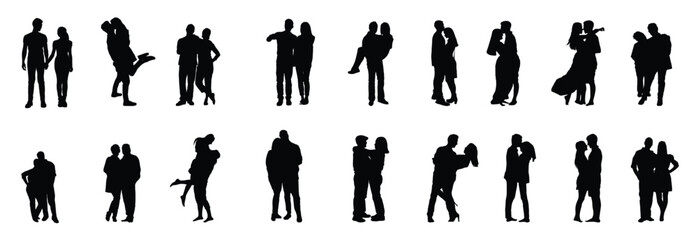 The set of the Couple love silhouette