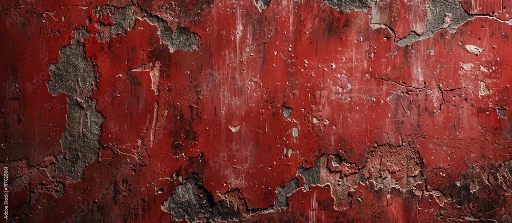 Poster a grungy concrete wall in red with a textured surface featuring dark edges for contrast perfect for 