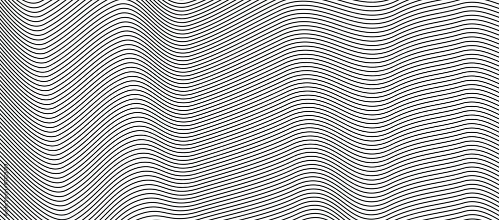 Poster wavy abstract stripes. vector illustration of the gray pattern of lines abstract background