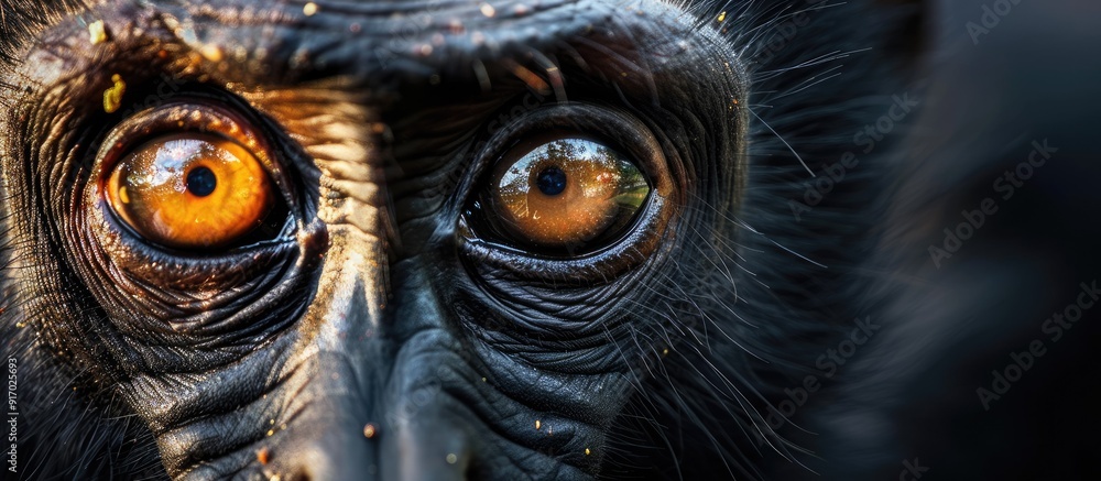 Poster Close up of a monkey s face with copy space image