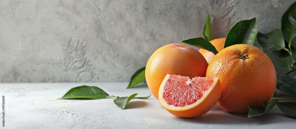 Aufkleber Fresh grapefruit on a white background with a clipping path perfect for display with copy space image