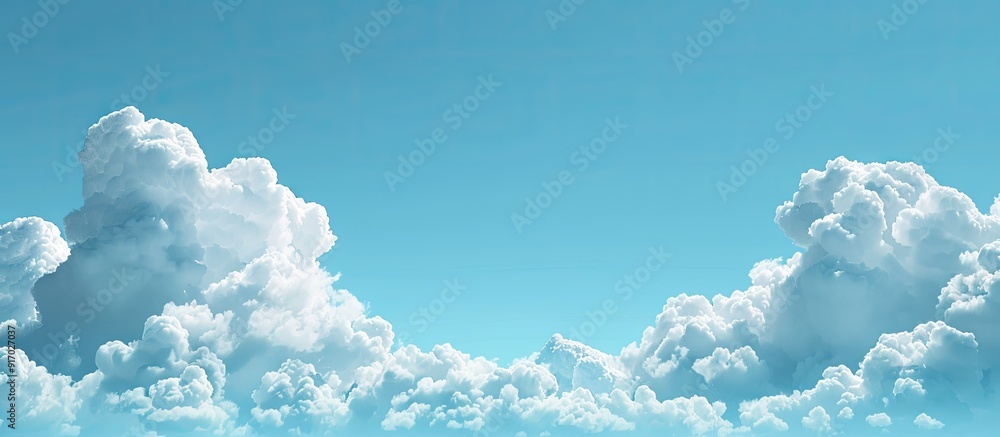 Leinwandbilder blue summer sky with white cumulus clouds creating an eco friendly landscape for a website template 