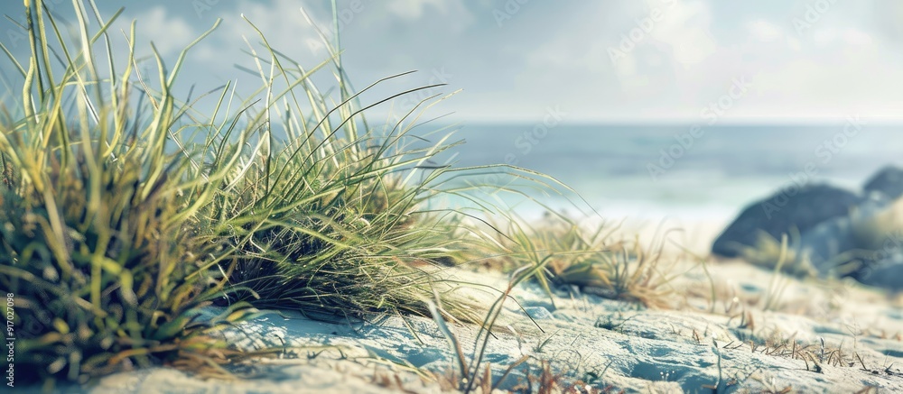 Poster coastal vegetation with copy space image