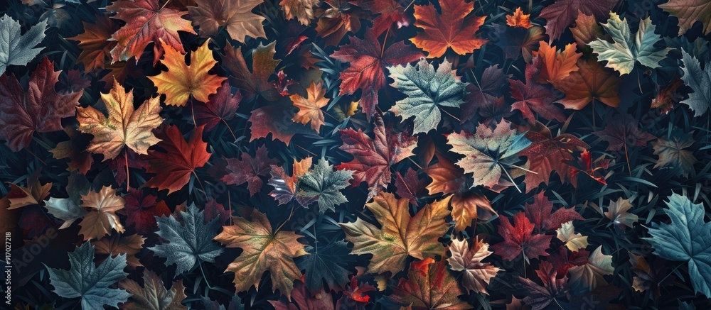 Poster fall hues in a copy space image