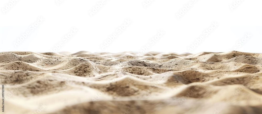 Poster A beach sand view from the front isolated on a white background with copy space image