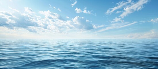 Obraz premium Scenic view of pristine water meeting a stunning horizon in a serene seascape setting with copy space image