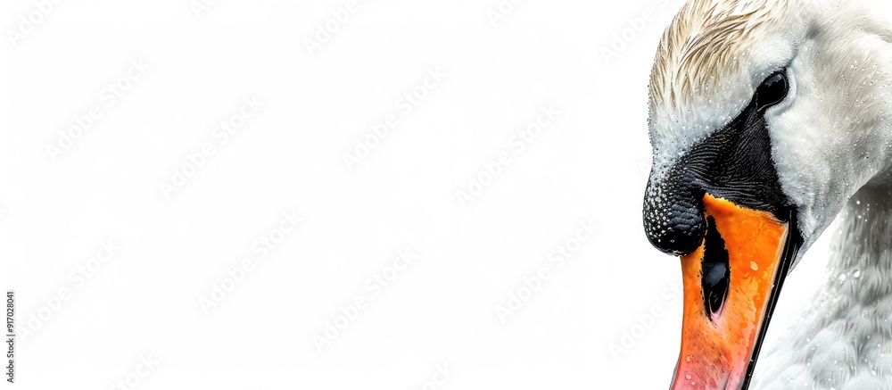Poster detailed shot of a mute swan s face with ample copy space image