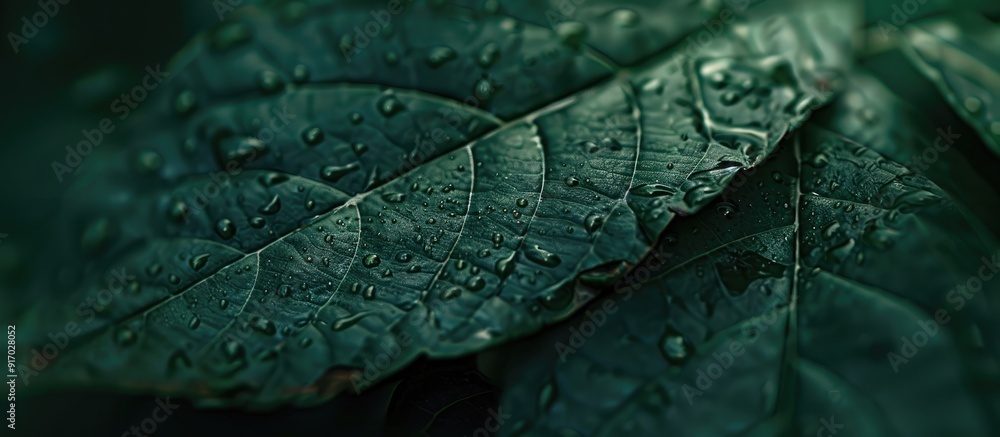 Poster Close up shot of a leaf texture with copy space image