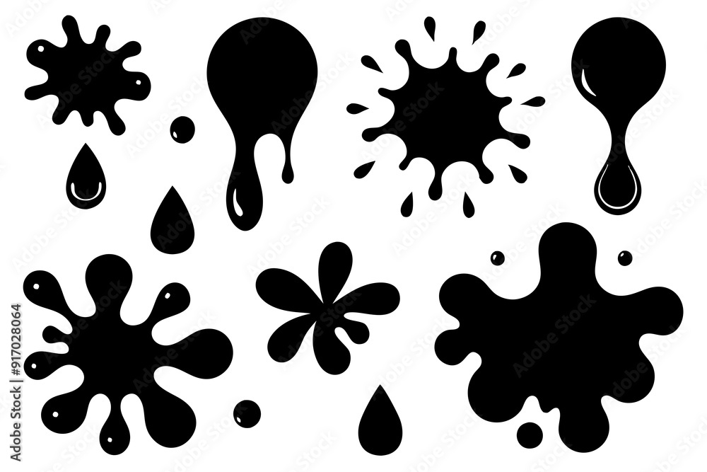 Wall mural blob shape organic vector illustration set