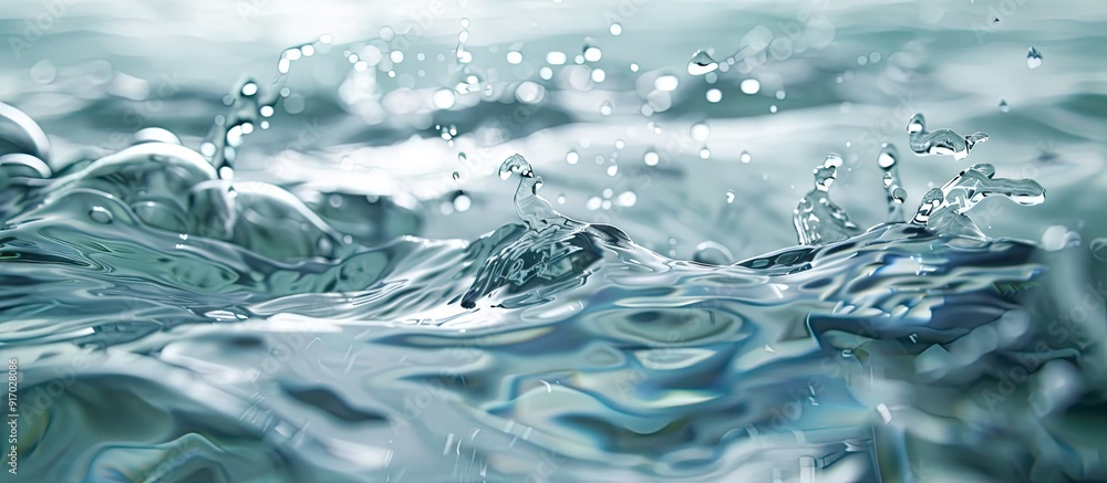 Poster Hydrate with clear and pure water ideal for a refreshing and revitalizing choice. . image with copy space