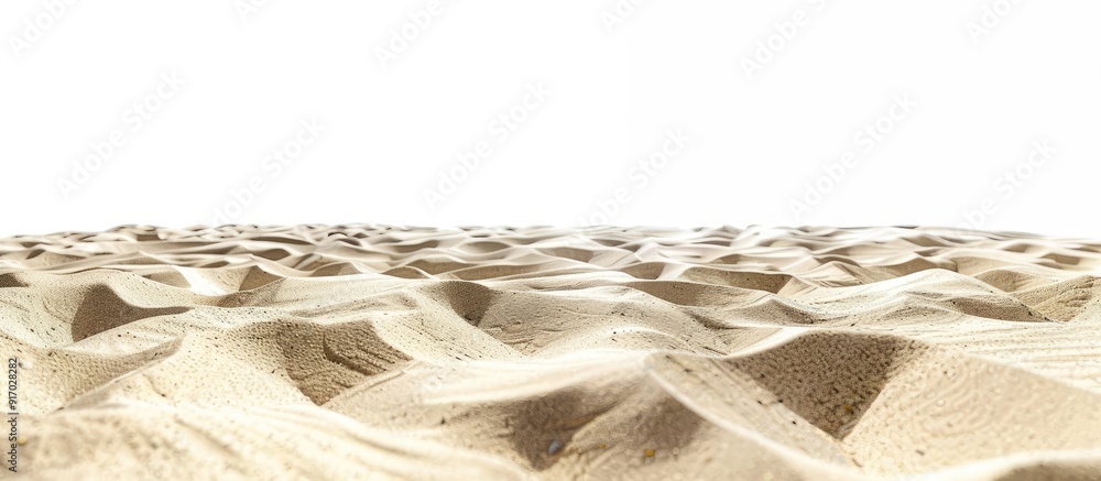 Poster Front view of beach sand on a white isolated background with copy space image