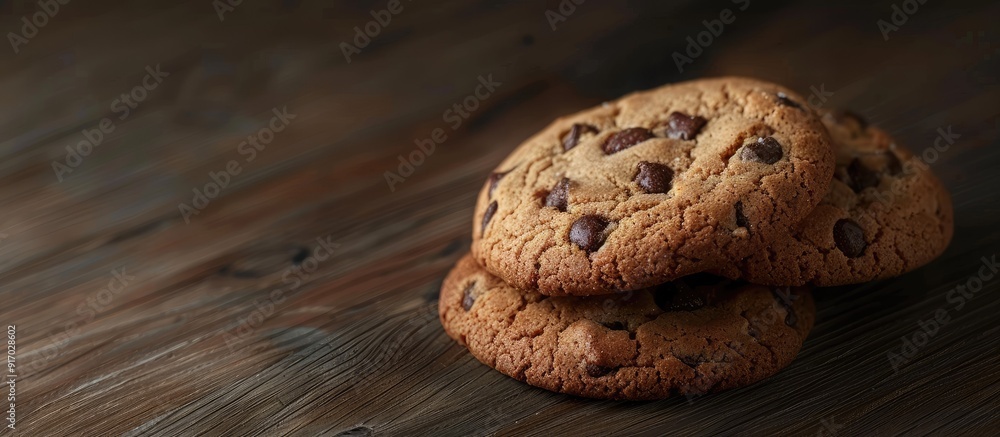 Poster high quality image of delicious food featuring isolated cookies with copy space