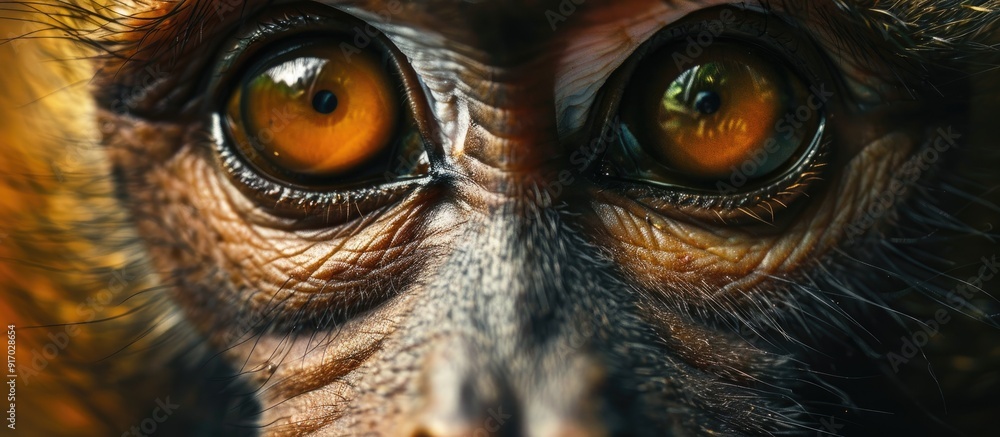 Poster Close up of a monkey s face with copy space image