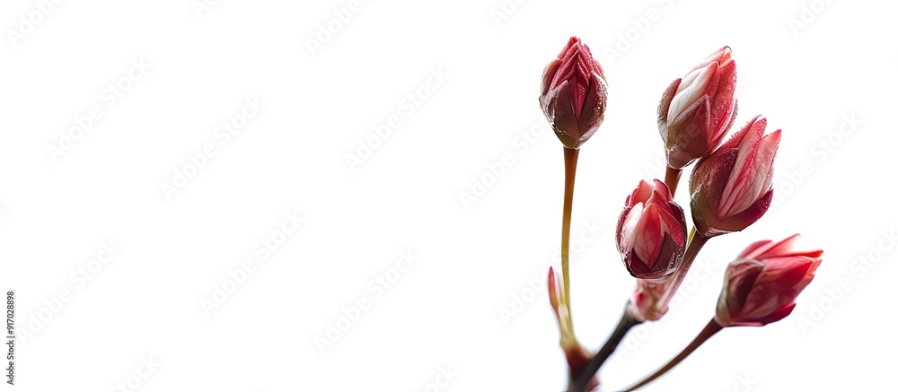 Poster white background with kopsia flower buds allowing for copy space image