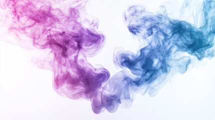 Abstract Smoke Swirls in Pink and Blue Hues