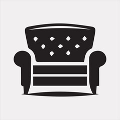 Sofa icon vector silhouette on a white background