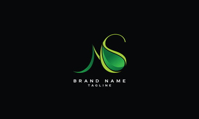 MS, SM, Abstract initial monogram letter alphabet logo design