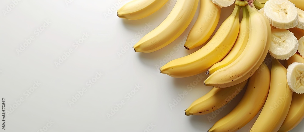 Poster Bananas displayed with copy space image on a white backdrop